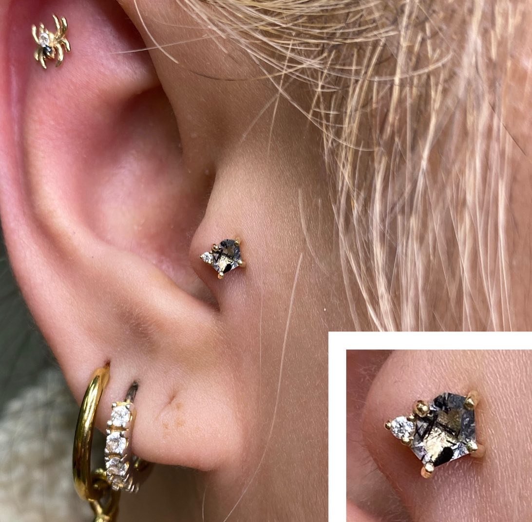 Elicit Threadless End with Tourmalinated Quartz