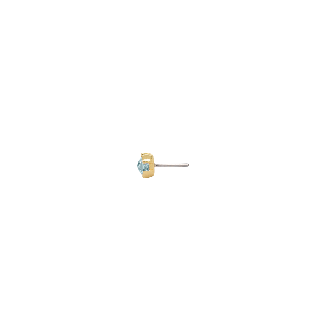 Peekaboo Threadless End with Aquamarine
