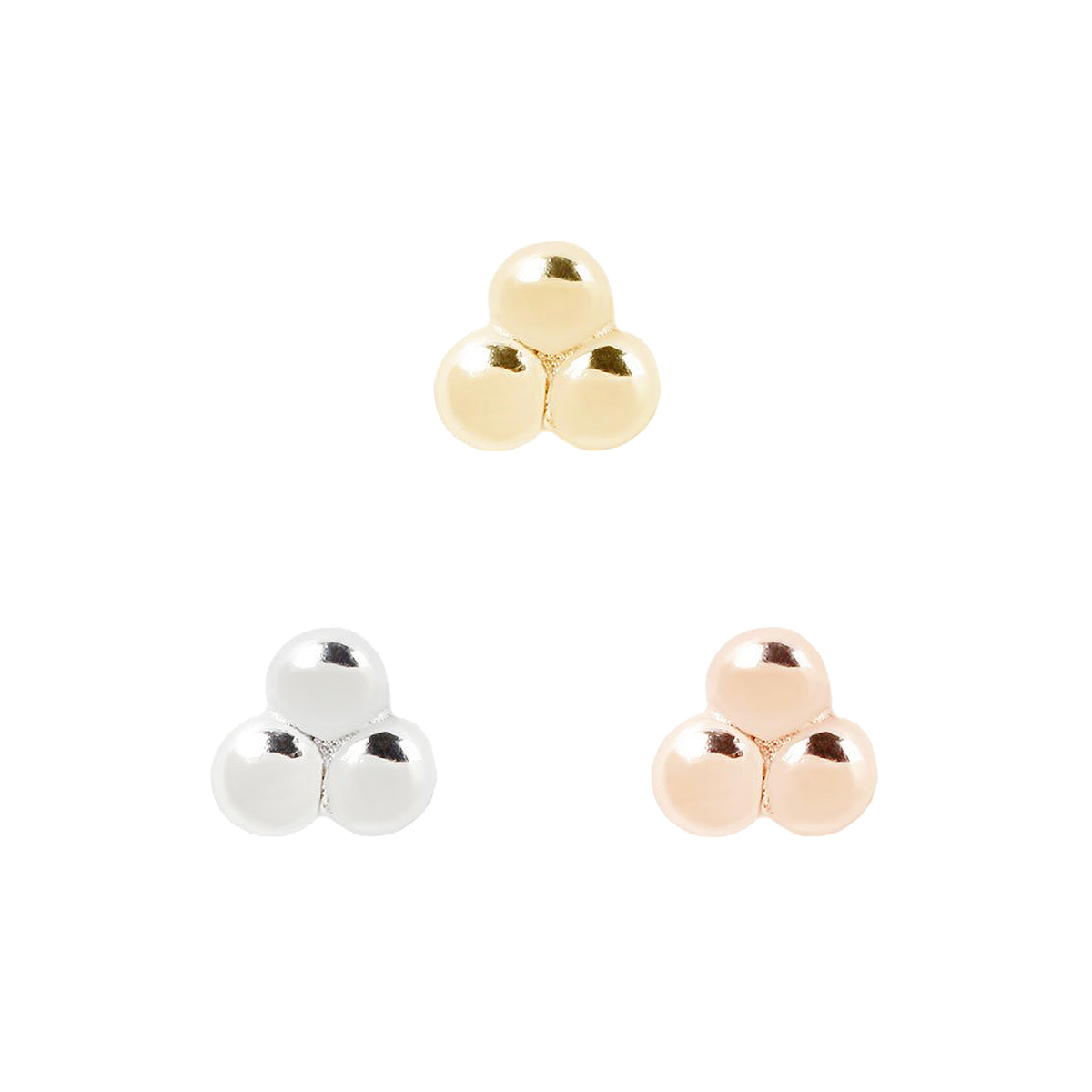 3 Bead Cluster Threadless End