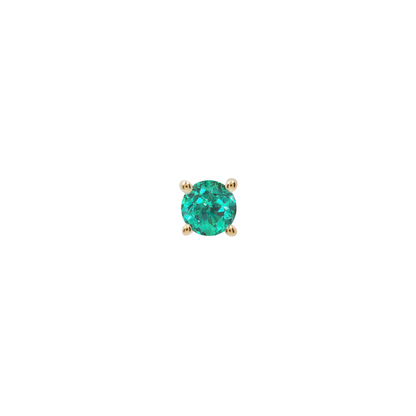 Prong Gem Threadless End with Emerald (Lab Grown)