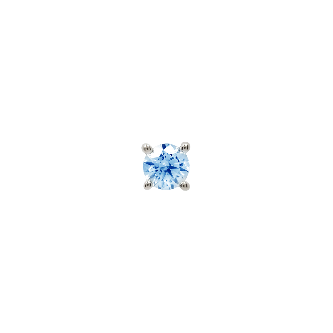 Prong Gem Threadless End with London Blue Topaz
