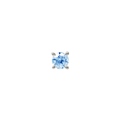 Prong Gem Threadless End with London Blue Topaz