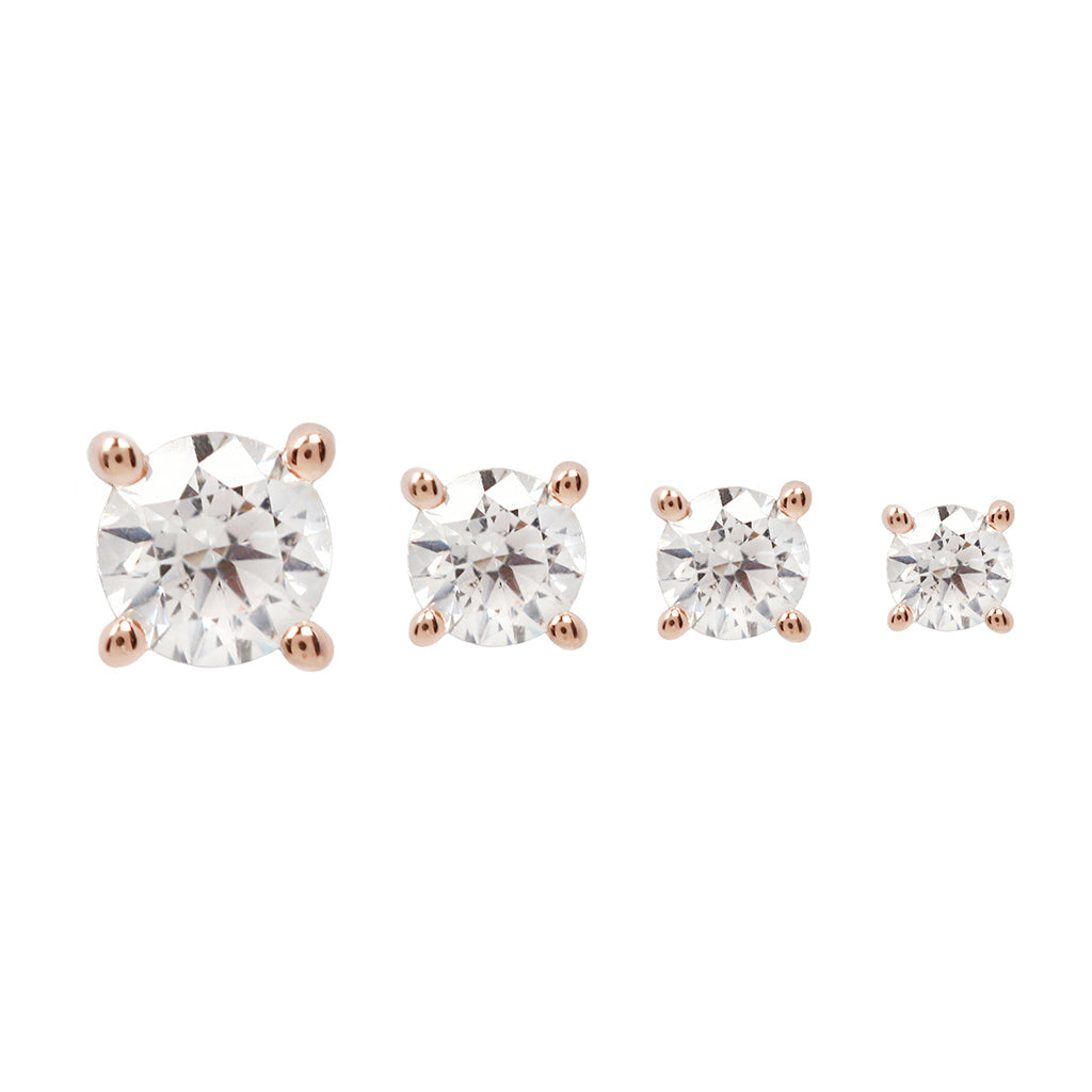 Prong Gem Threadless End with Swarovski CZ