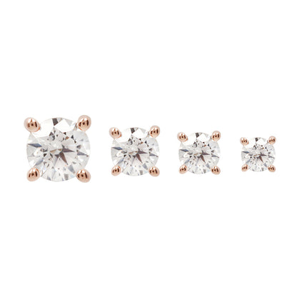 Prong Gem Threadless End with Swarovski CZ