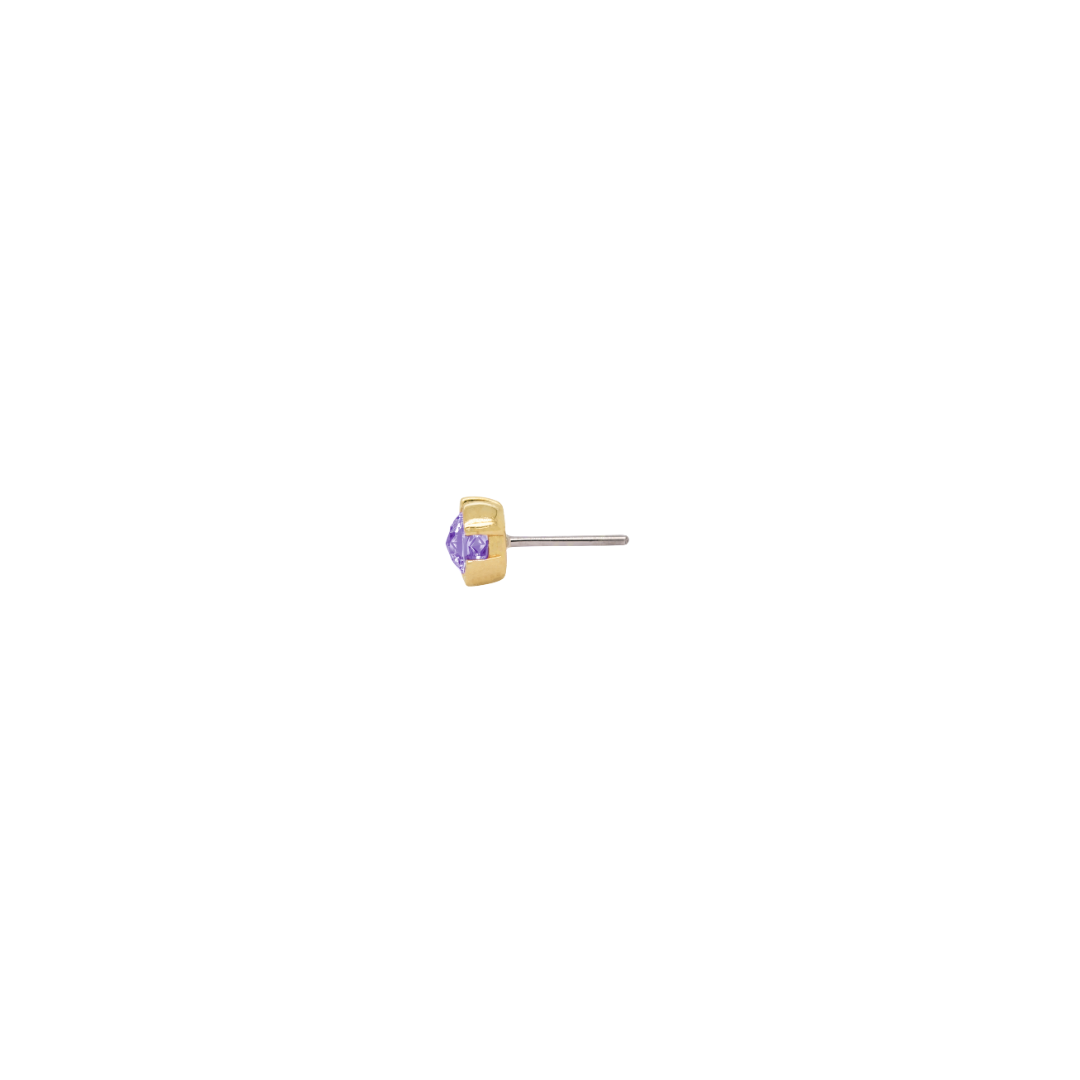 Peekaboo Threadless End with Amethyst