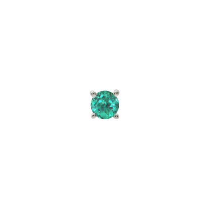 Prong Gem Threadless End with Emerald (Lab Grown)