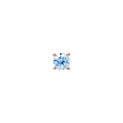 Prong Gem Threadless End with London Blue Topaz