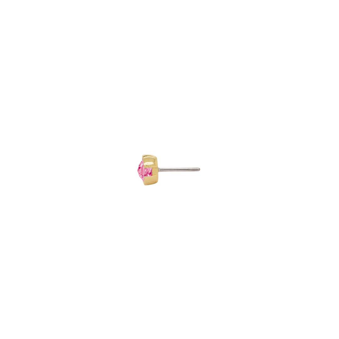 Peekaboo Threadless End with Pink Tourmaline