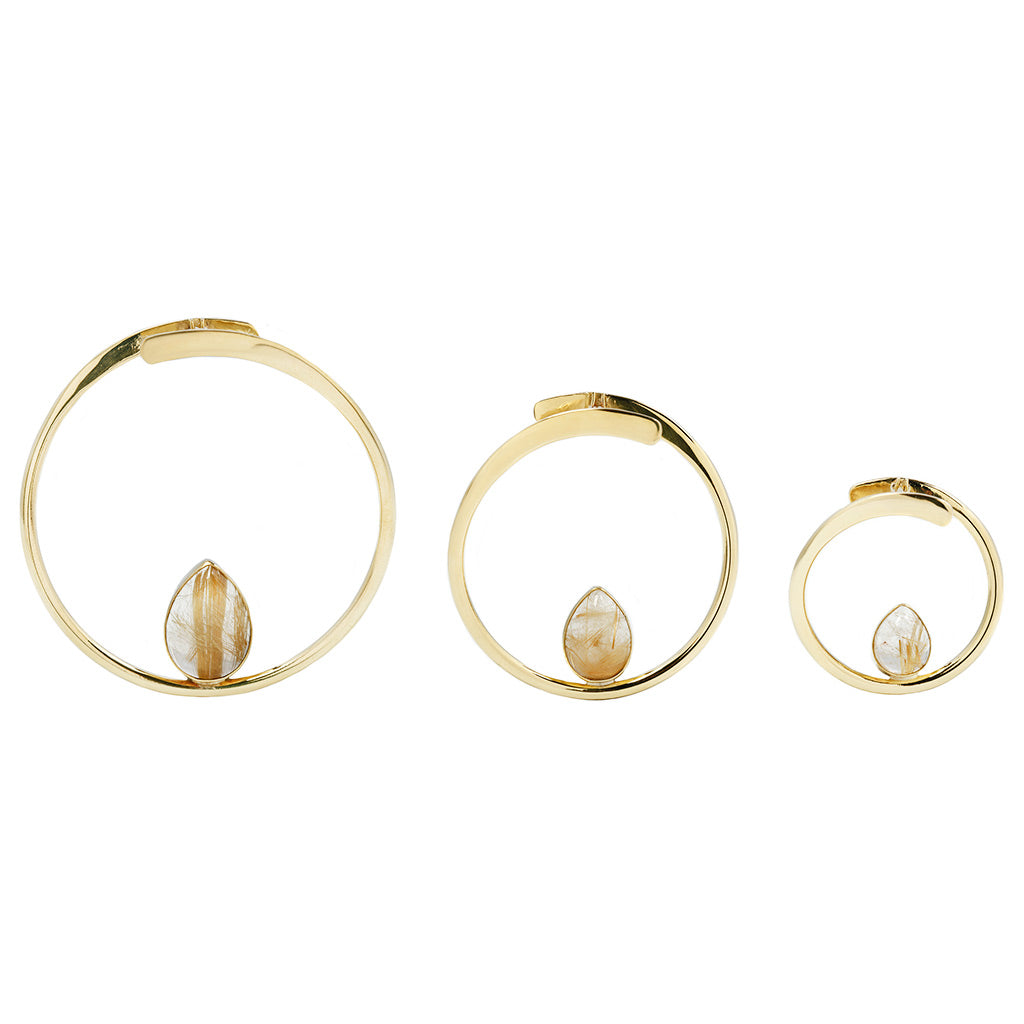 Stay Sexy Earrings - Brass + Golden Rutilated Quartz