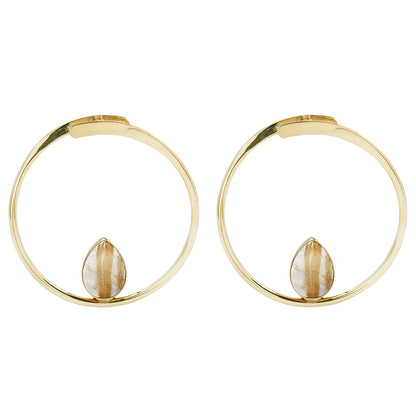 Stay Sexy Earrings - Brass + Golden Rutilated Quartz