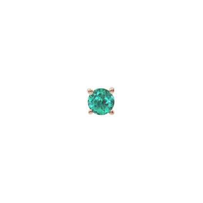 Prong Gem Threadless End with Emerald (Lab Grown)