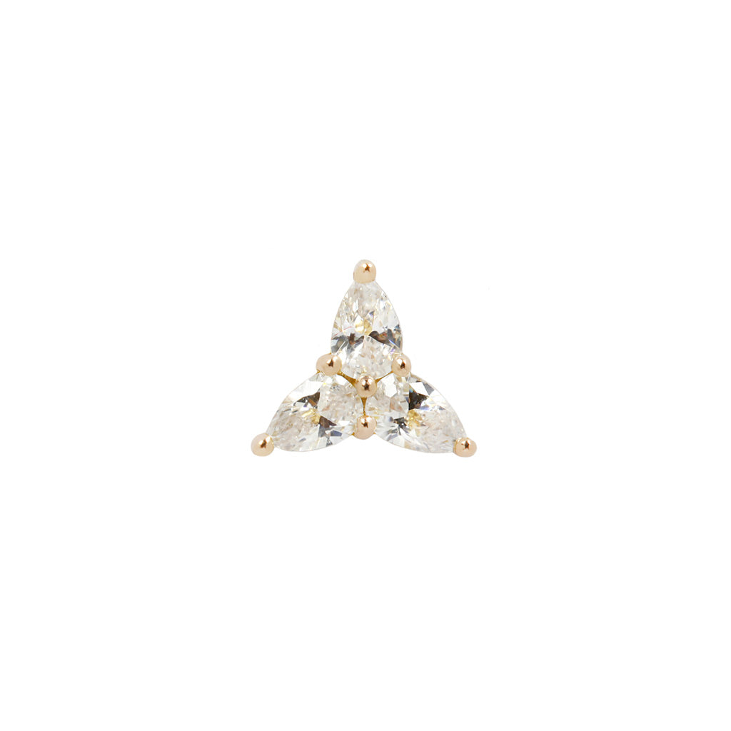 3 Little Pears Threadless End with CZ
