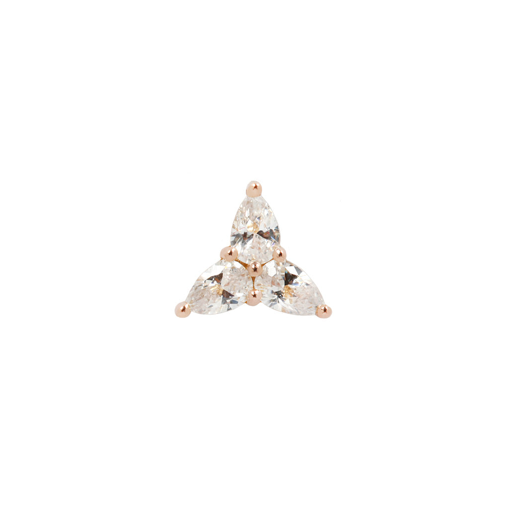3 Little Pears Threadless End with CZ