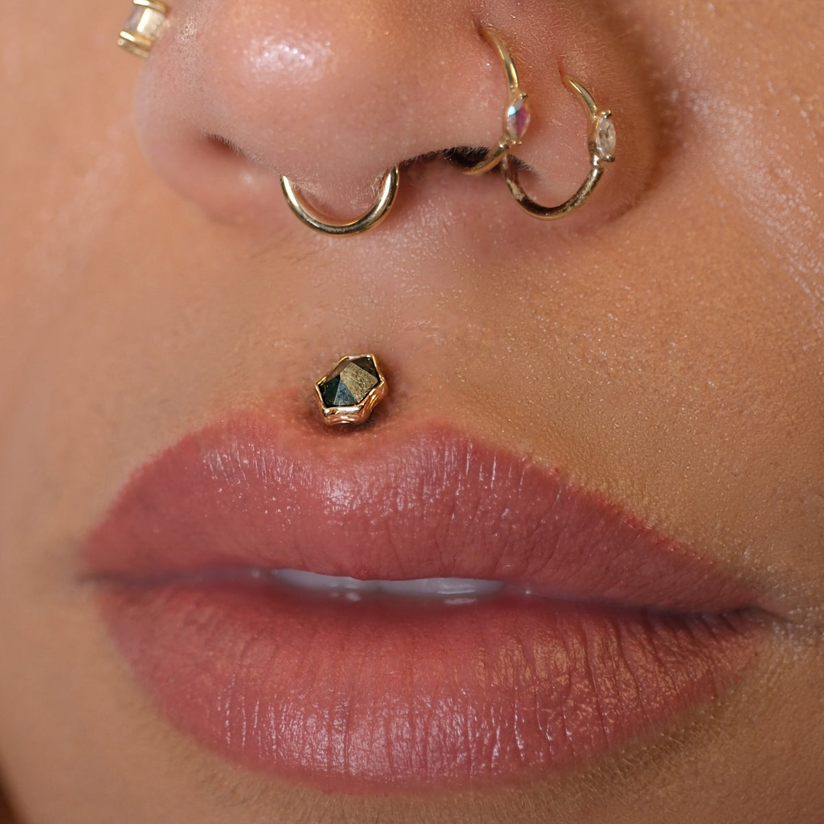 Pump Up The Volume Threadless End with Moss Agate