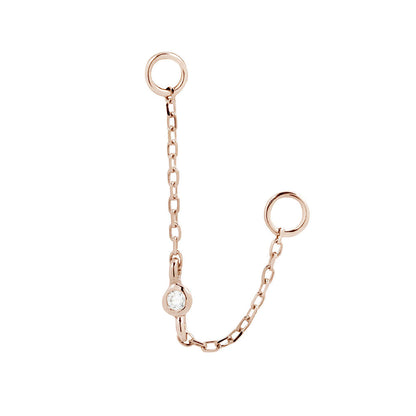 Bezel Bead Chain with CZ