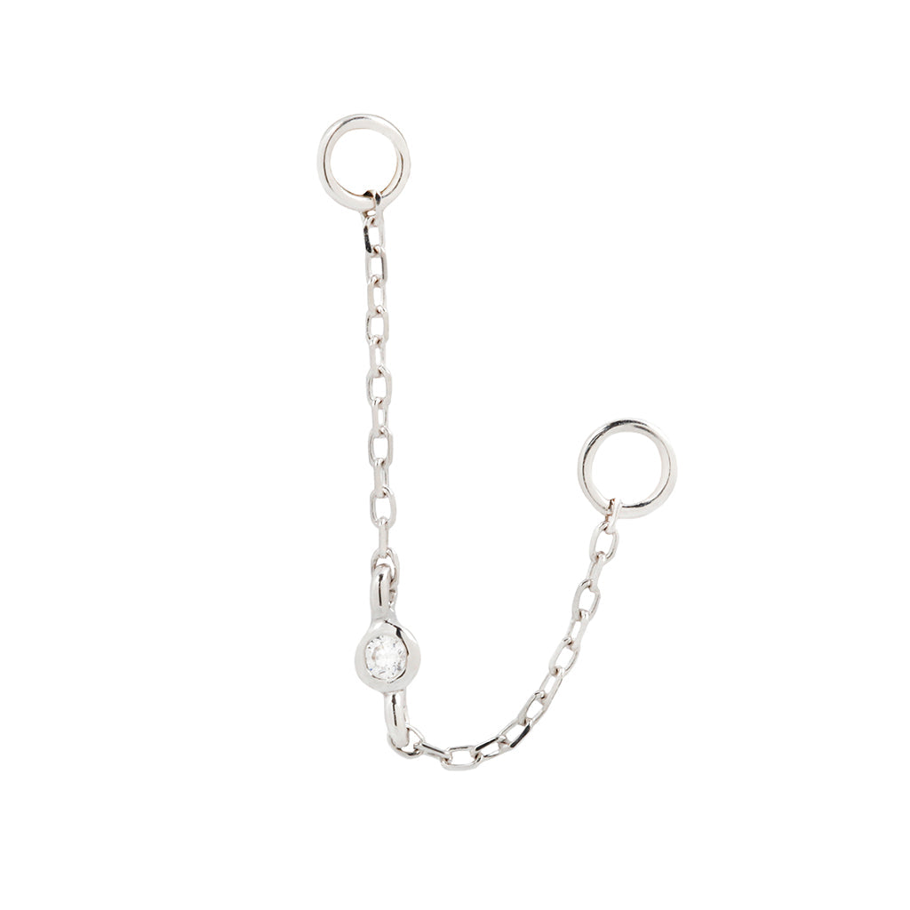 Bezel Bead Chain with CZ