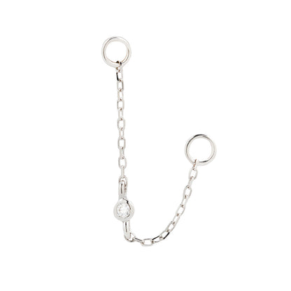 Bezel Bead Chain with CZ