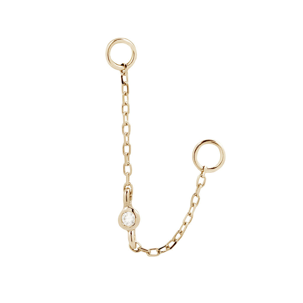 Bezel Bead Chain with CZ