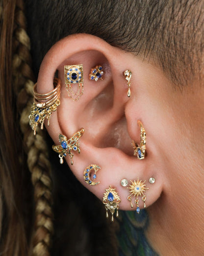 Oleander Threadless End with Blue Sapphire (Lab Grown)