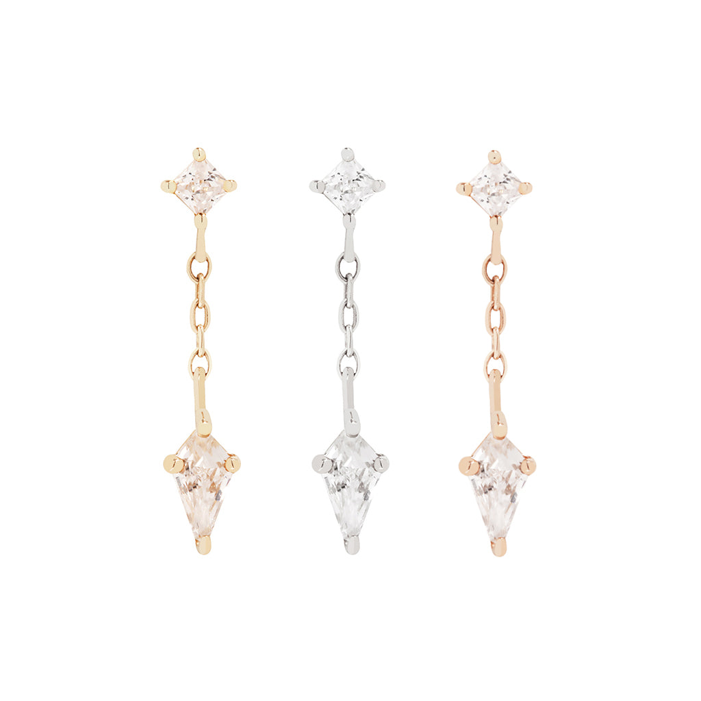 Alum Threadless End with CZ