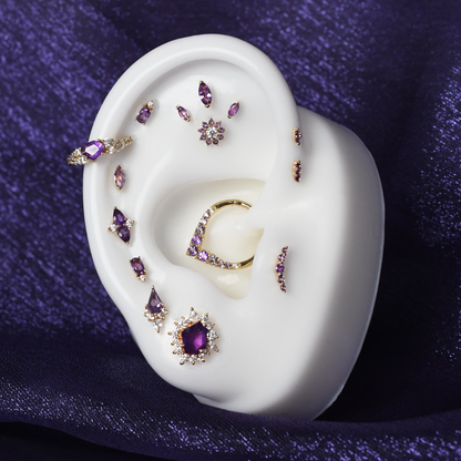 Eloise Threadless End with Amethyst