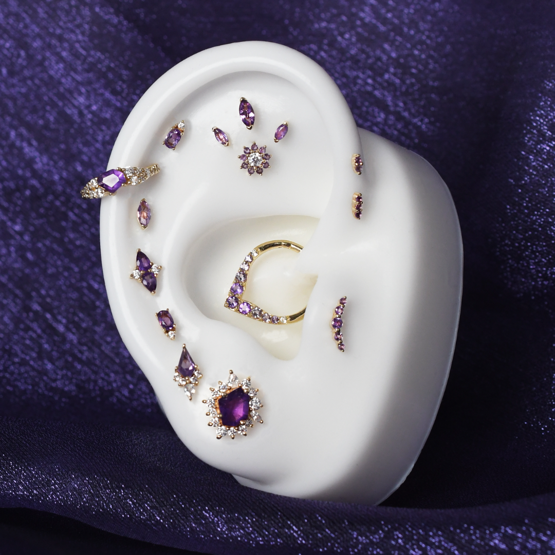 Ethereal Threadless End with Amethyst