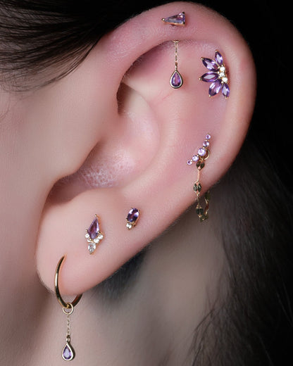 Valentina Threadless End with Amethyst