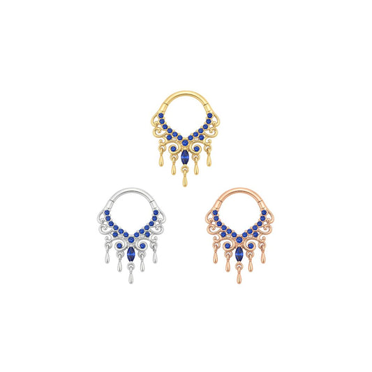 Anais Clicker with Blue Sapphire (Lab Grown)