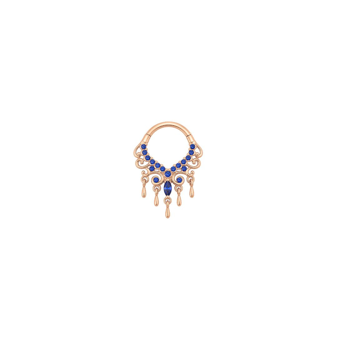 Anais Clicker with Blue Sapphire (Lab Grown)