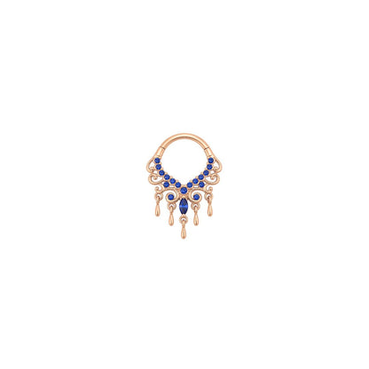 Anais Clicker with Blue Sapphire (Lab Grown)
