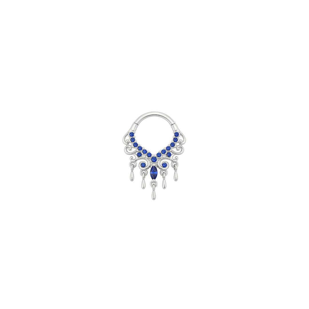Anais Clicker with Blue Sapphire (Lab Grown)