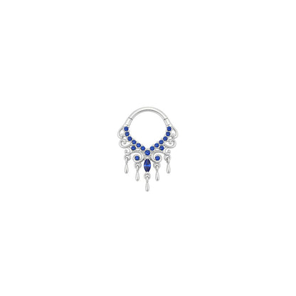 Anais Clicker with Blue Sapphire (Lab Grown)