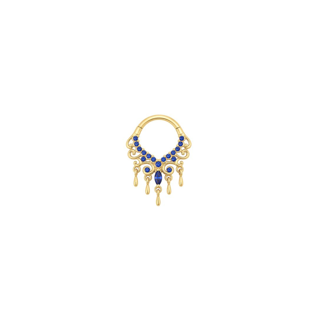 Anais Clicker with Blue Sapphire (Lab Grown)