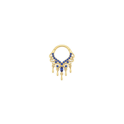 Anais Clicker with Blue Sapphire (Lab Grown)