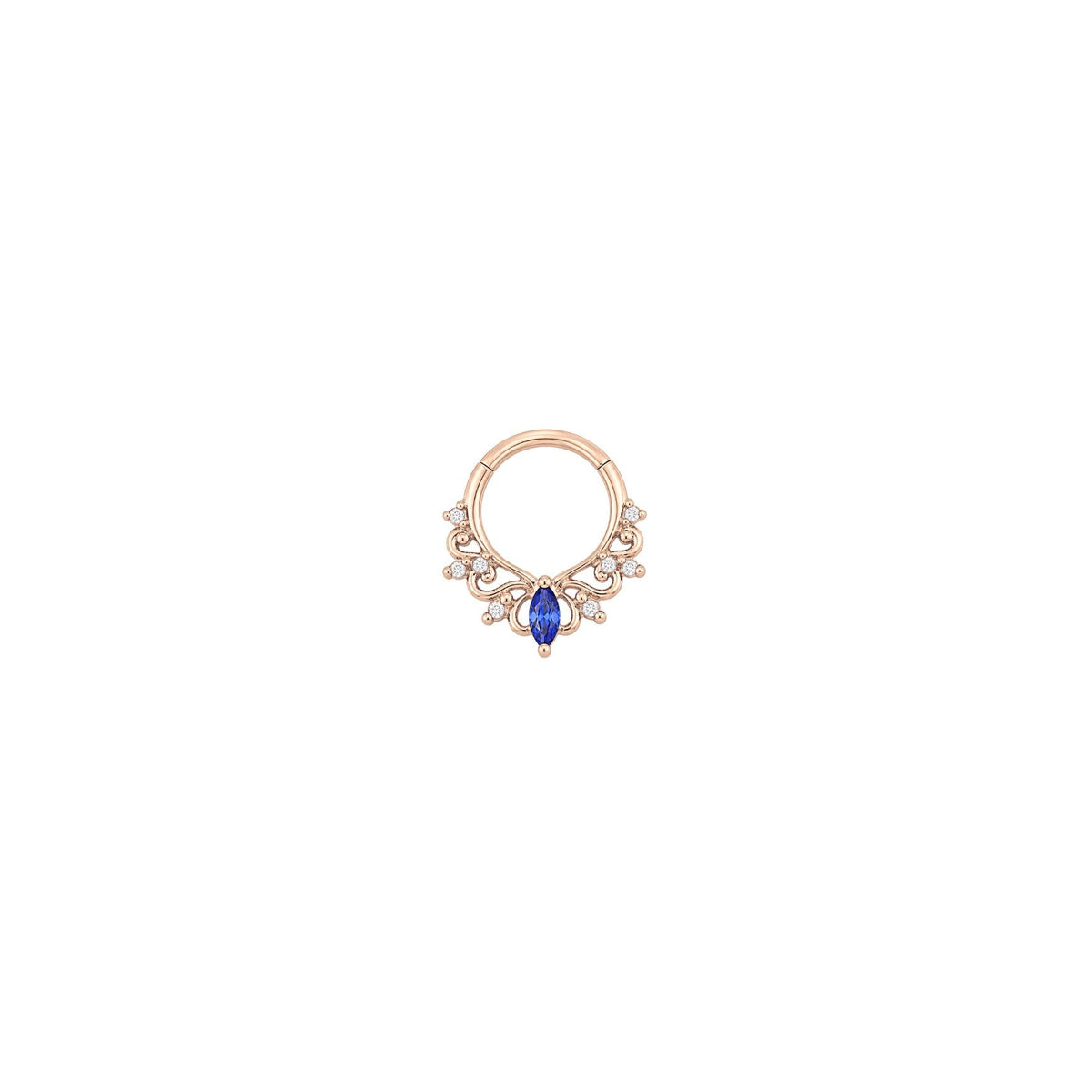 Anoora Clicker with Blue Sapphire (Lab Grown)