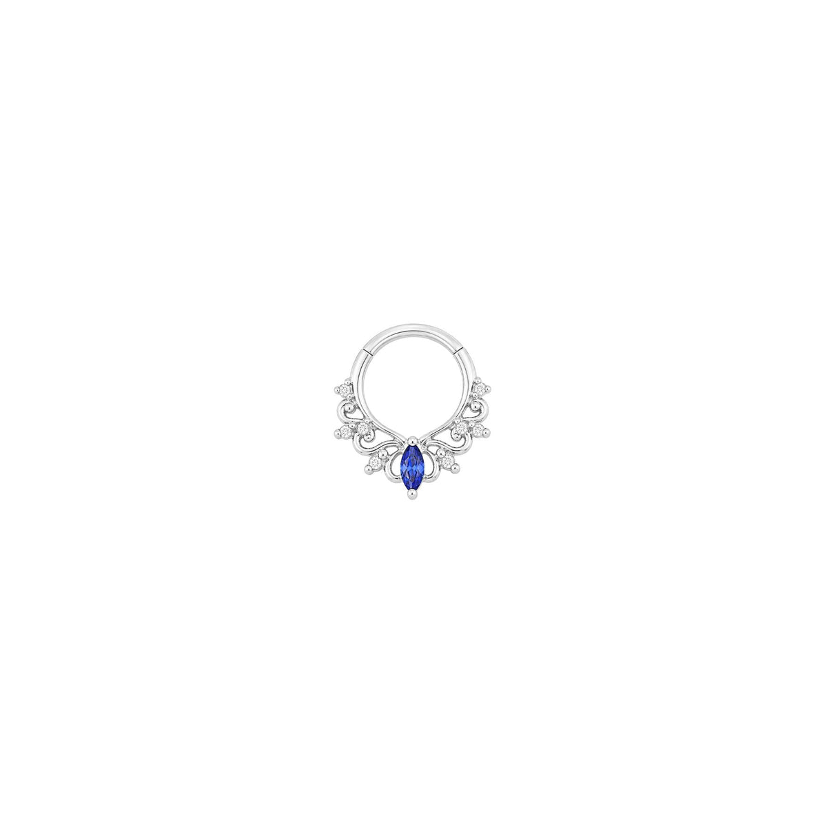 Anoora Clicker with Blue Sapphire (Lab Grown)