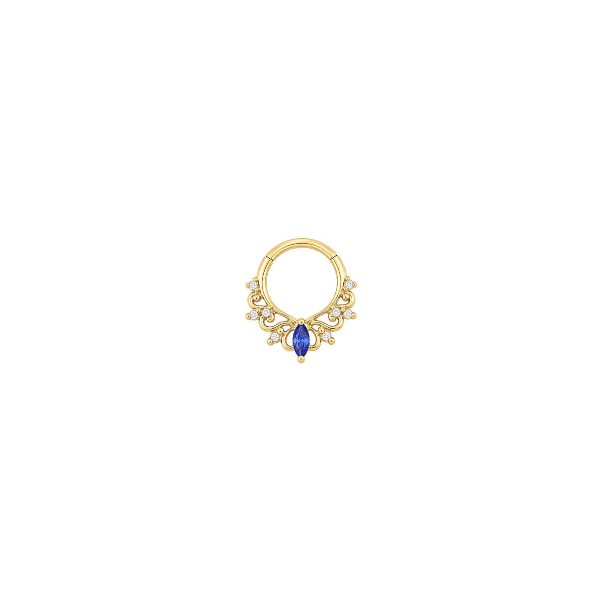 Anoora Clicker with Blue Sapphire (Lab Grown)