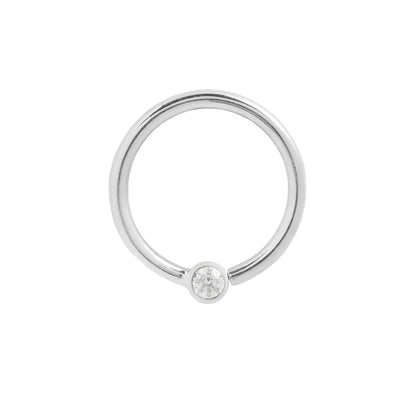 Fixed Bezel 2mm Bead Ring with CZ
