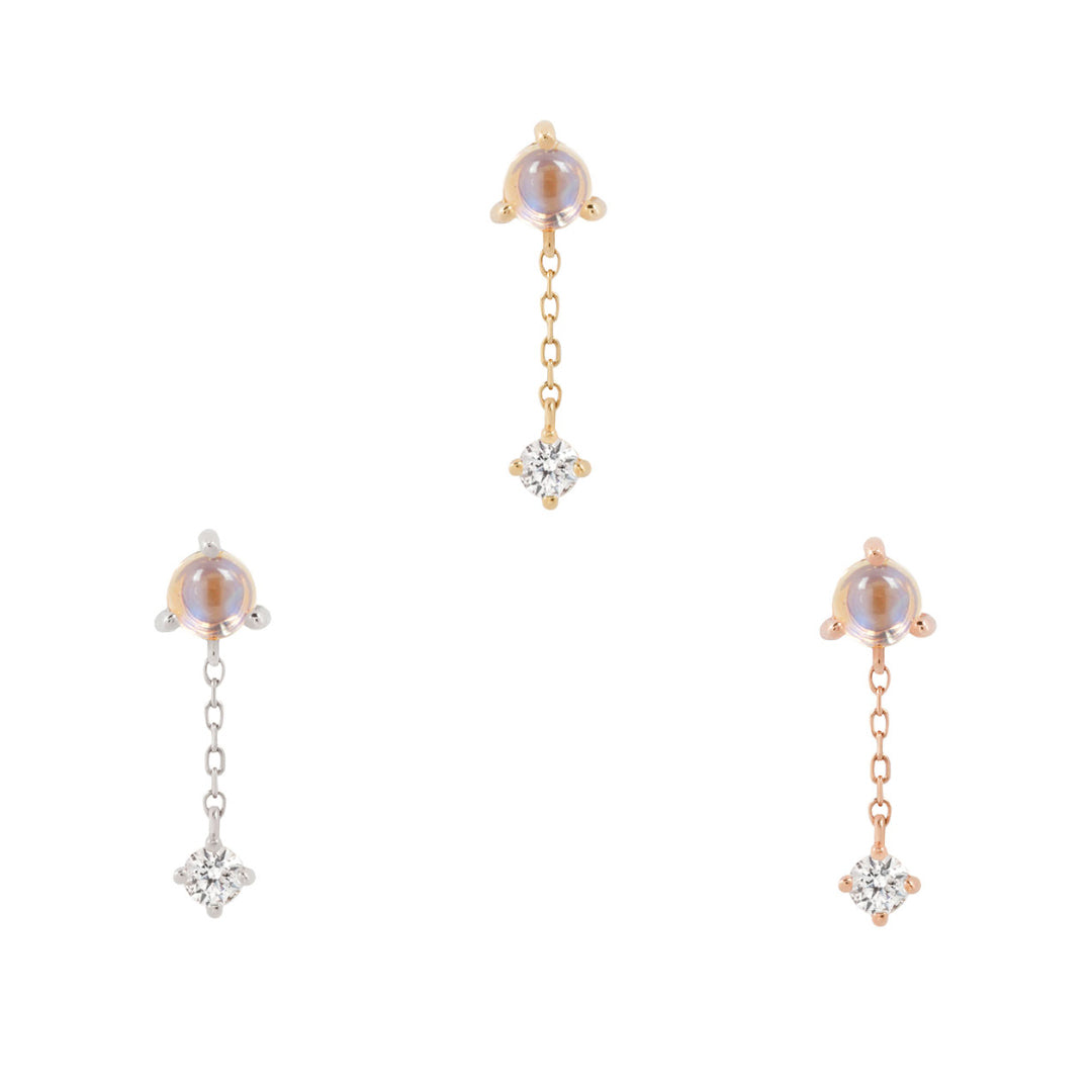Bianca Threadless End with Moonstone