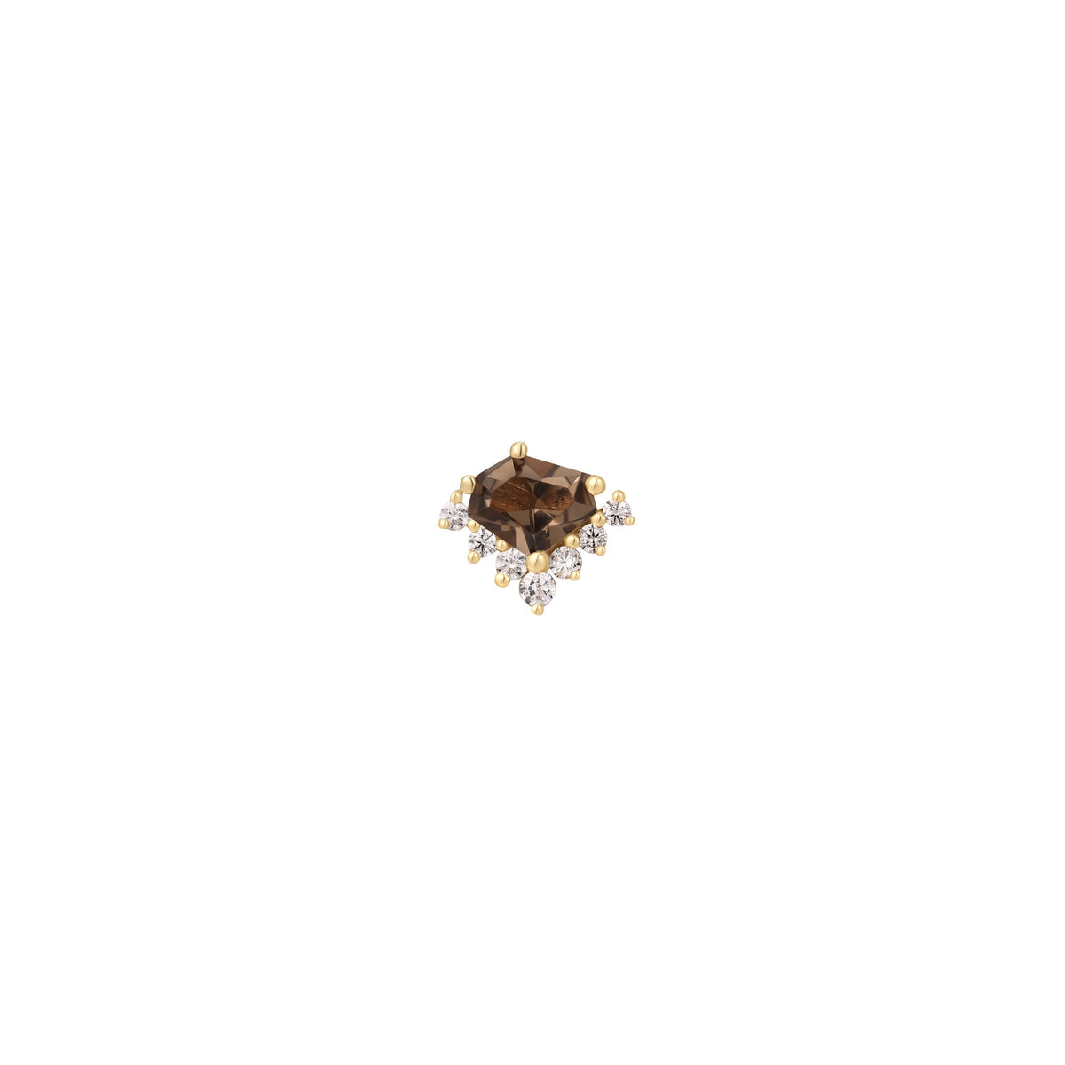 Bones + Honey Threadless End with Smoky Quartz