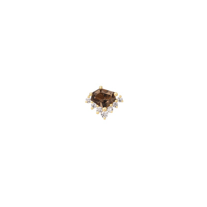 Bones + Honey Threadless End with Smoky Quartz