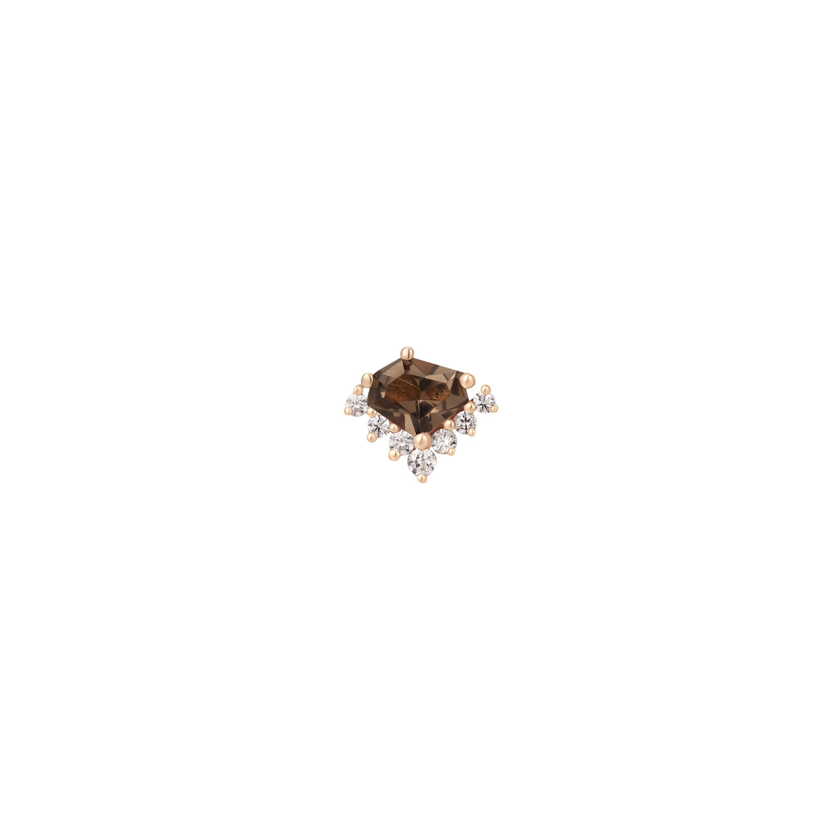 Bones + Honey Threadless End with Smoky Quartz