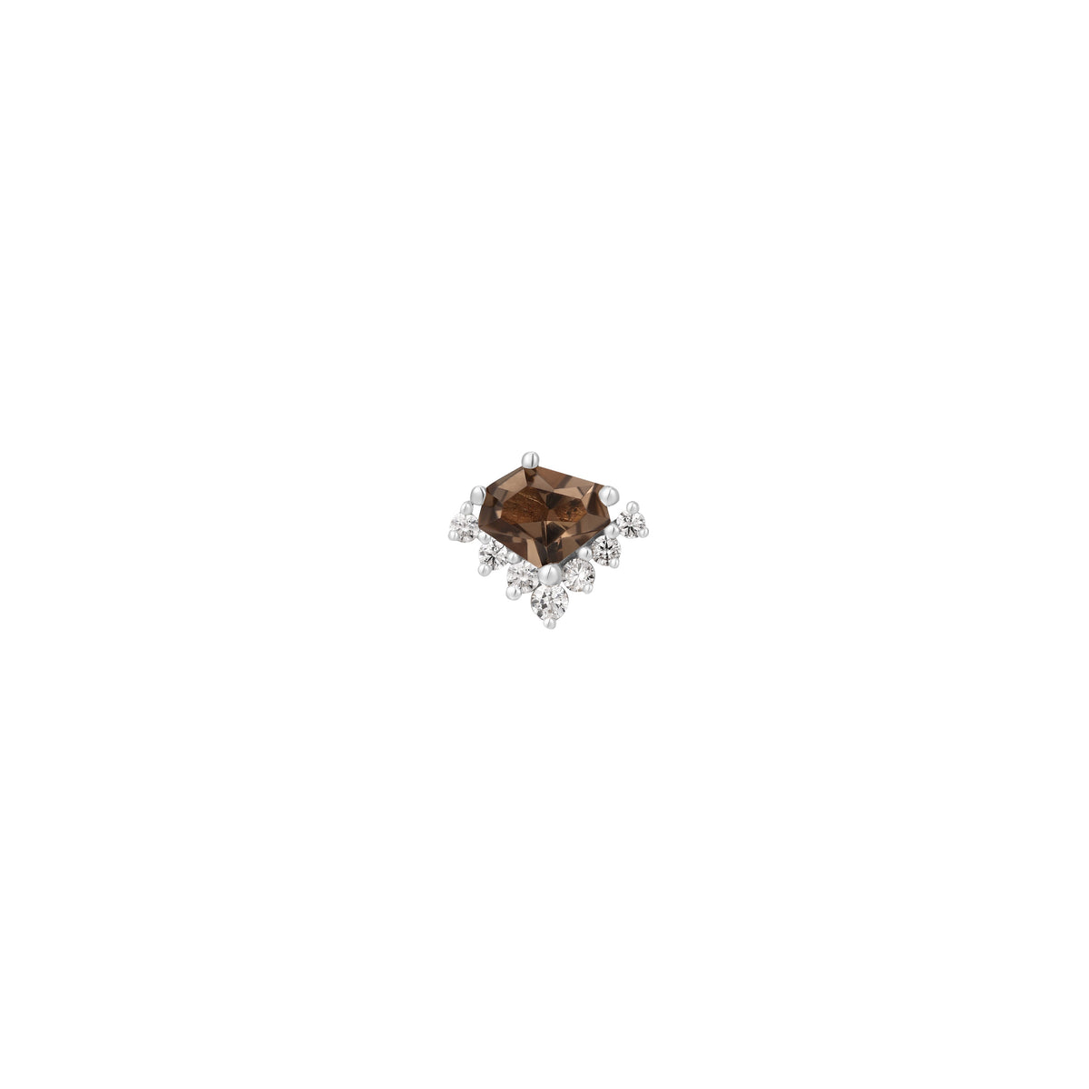 Bones + Honey Threadless End with Smoky Quartz