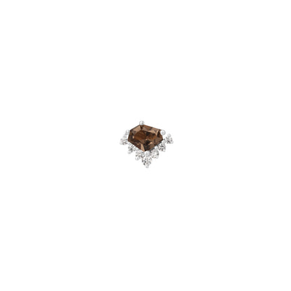 Bones + Honey Threadless End with Smoky Quartz