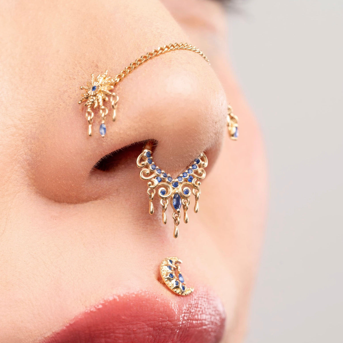 Soleil Threadless End with Blue Sapphire (Lab Grown)