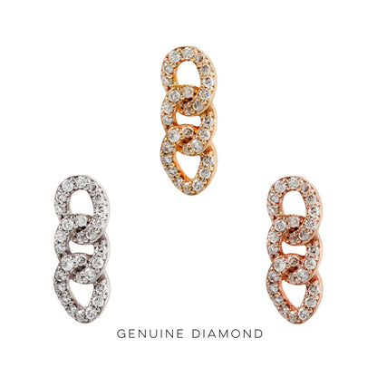 Chainlink Threadless End with Diamond