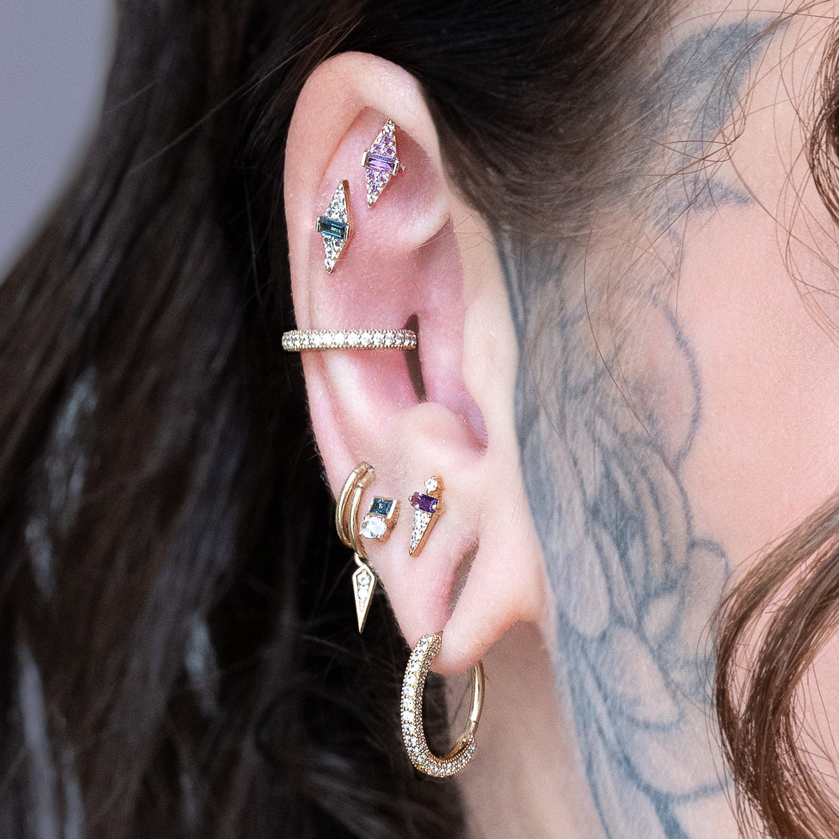 Electric Feel Threadless End with Blue Topaz Ombre
