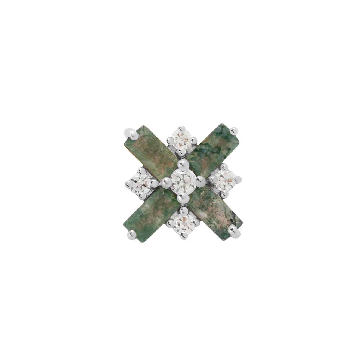 Covet Threadless End with Moss Agate