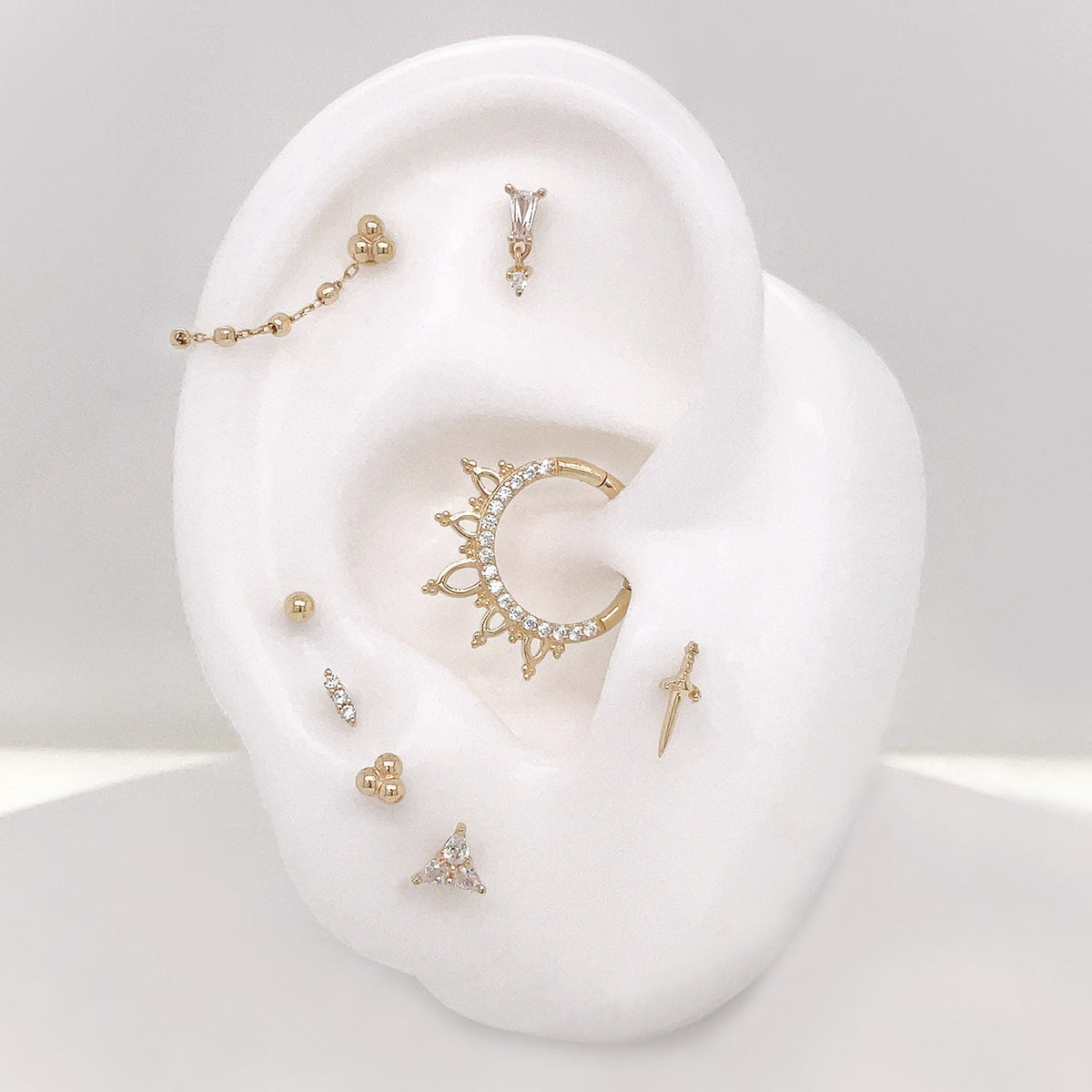 3 Little Pears Threadless End with CZ