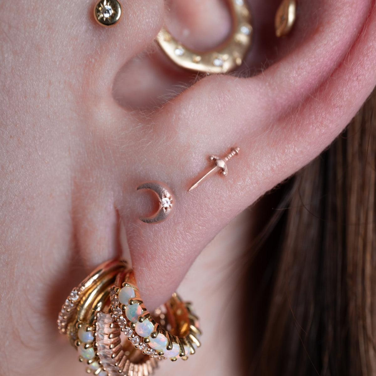 Moonshine Satin Threadless End with CZ